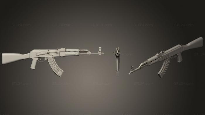 Оружие (АК47, WPN_0211) 3D модель для ЧПУ станка